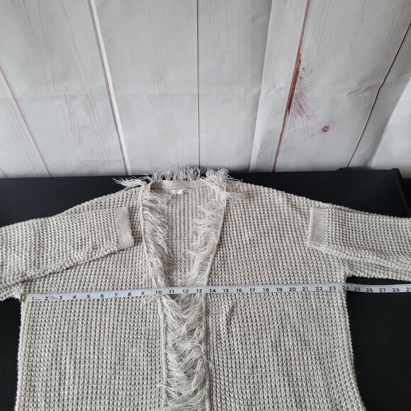 Maurices Open Front Knit Cardigan Sweater w/ Fringe Detail, Women’s S, Gray - Picture 8 of 9
